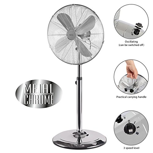 AEG 520031, Ventilador de pie oscilante con cuerpo metálico estilo retro, 40 cm, 50 W