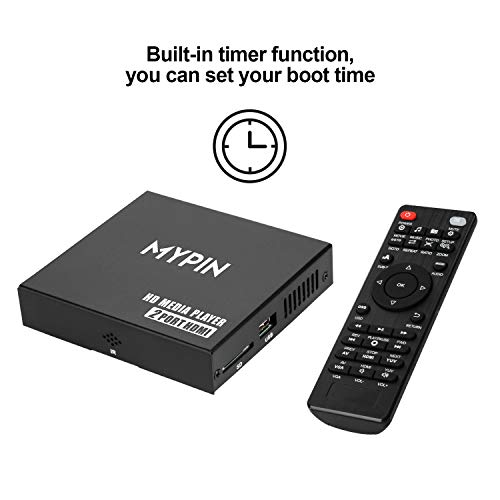 AGPTEK Media Player HD Media Player Mini HD TV Player USB 1080P HDMI AV Player - MKV / RM-SD / USB HDD-HDMI, CVBS HDMI Support y YPbPr Video Output con Control Remoto y 5V 2A Adapter (Negro)