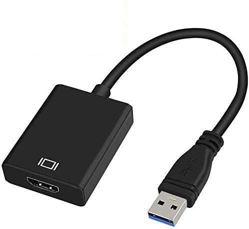 AIN Adaptador USB a HDMI, USB 3.0/2.0 a HDMI 1081P Full HD (Macho a Hembra) Convertidor de vídeo y Audio multipantalla