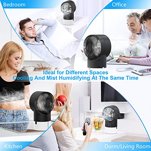 Aire Acondicionado Portatil Enfriador Aire, EEIEER 4 IN 1 Mini Air Cooler Personal Aire Acondicionado Portátil Oficina Turbo-Ventilador Ventilador Humidificador Purificador para Casa/Oficina