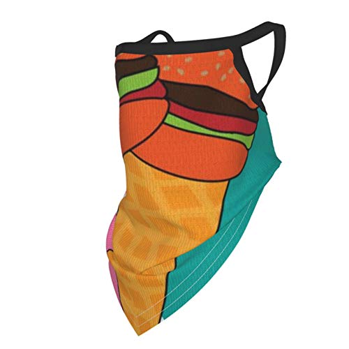 Akhy Boy's Burger Ice Cream Bandana Cloth Child Face Mask Washable Face Covering Neck Gaiter Girl'S Dust Mask