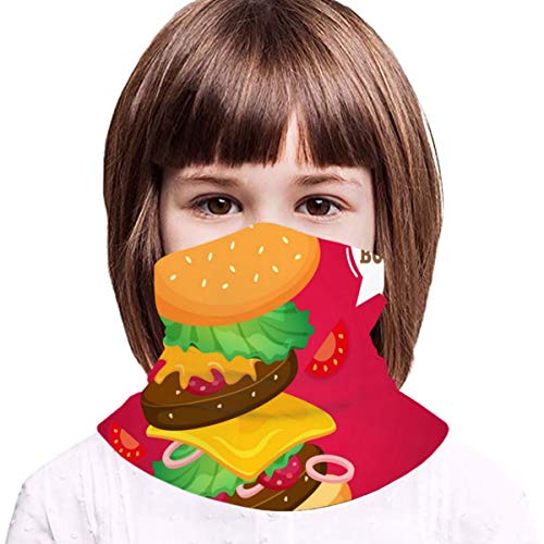 Akhy Multifunctional Headwear Boys Girl Face Mask Headband Neck Gaiter Best Burger Balaclava For Teens