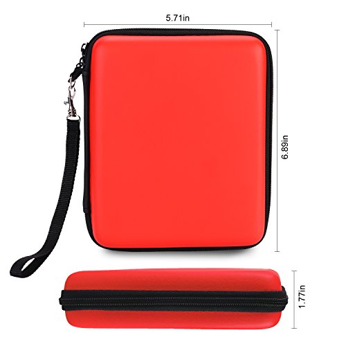 AKWOX [Rojo] Funda Nintendo 2DS, Funda de Transporte para Nintendo 2DS