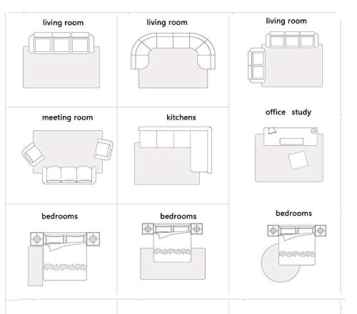 Alfombras Sala de Estar Espacio Libre alfombras rústicas Gran salón Gris Mediterráneo Estilo shag alfombras dormitorios Corredores Área Alfombras Patios