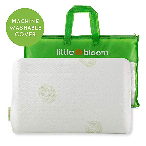 Almohada para Niños Pequeños Littlebloom - Almohada para Niños Hipoalergénica y con Certificación de No Tóxica - con Bolsa de Viaje para Niños de más de 18 Meses para Reducir la Presión Craneal