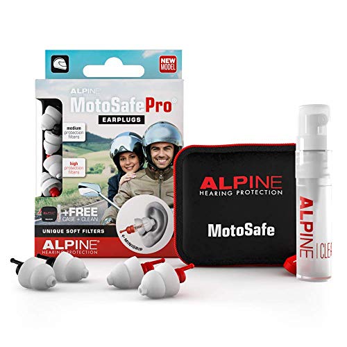 Alpine MotoSafe Pro Tapones para los oídos - Tapones para carreras y giras - Evita daños auditivos durante la práctica del motociclismo - El tráfico sigue siendo audible - Tapones reutilizables