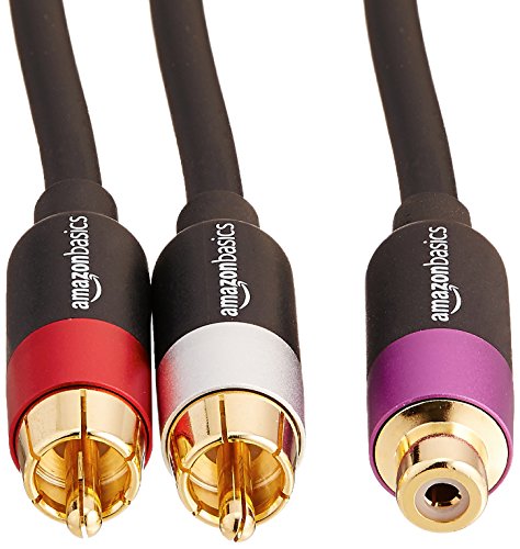 AmazonBasics - Adaptador RCA en Y (2 machos a 1 hembra), 30,5 cm