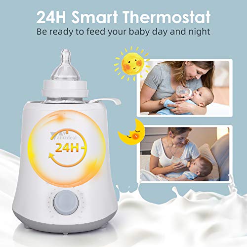 Amzdeal Calienta Biberón Eléctrico - Calentador para Biberones Múltifuncional, Calentamiento Súper Rápido, Mantener Caliente & Apagado Automático, Calienta Leche/Fórmula/Papillas/Potitos/Purés, 320W