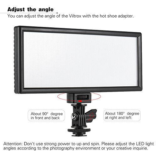 Andoer Viltrox L132T Profesional Ultra Delgado LED Luz Video Fotografía Brillo Ajustable y Temperatura Max Brillo 1065LM 3300K-5600K CRI95+ para Cámara