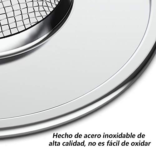 Anpro Filtro de Fregadero de Acero Inoxidable,7.7 CM,Set de 2 Piezas,Adecuado para Tocador de Baño,Fregadero de Cocina,Residuos de Filtro y Evitar el Bloqueo