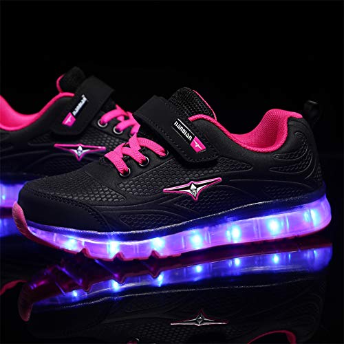 Ansel-UK LED Zapatos Verano Ligero Transpirable Bajo 7 Colores USB Carga Luminosas Flash Deporte de Zapatillas con Luces Los Mejores Regalos para Niñas Niños Cumpleaños Navidad Reyes Mango