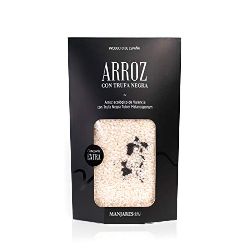 Arroz Ecológico Aromatizado y con Láminas de Trufa Negra Melanosporum de Sarrión, Teruel - Arroz de Denominación de Origen de la Comunidad Valenciana - 400gr