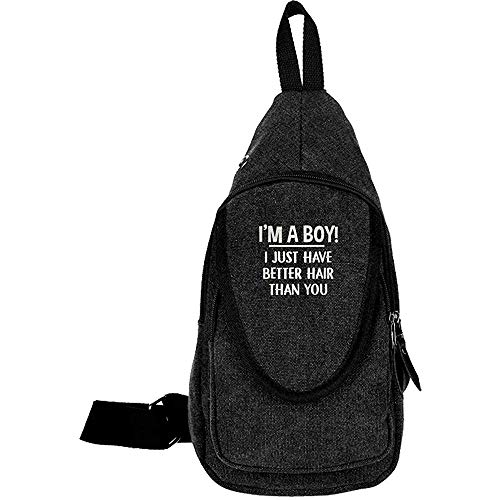 Arvolas Sling Bag Crossbody I 'M A Boy Simplemente Tengo un Cabello Mejor Que el tuyo Bolsa de Lona para el Hombro Antirrobo para Hombres, patrón 38