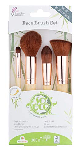 Así Eco Conjunto de 4 cepillos del maquillaje para la cara