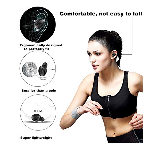 Auriculares Bluetooth 5.0,Amazco XG-13 Auriculares Inalámbricos HD Micrófono Estéreo In-Ear Auriculares Deportivo con Caja de Carga Portátil y Micrófono Integrado Compatible con iOS y Android