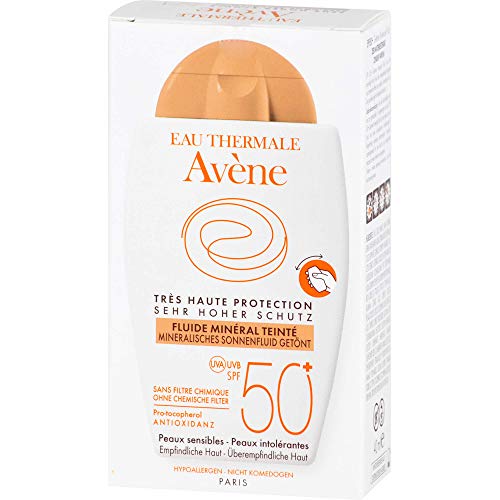 Avène - Fluido solar mineral tintado SPF 50+, 40 ml