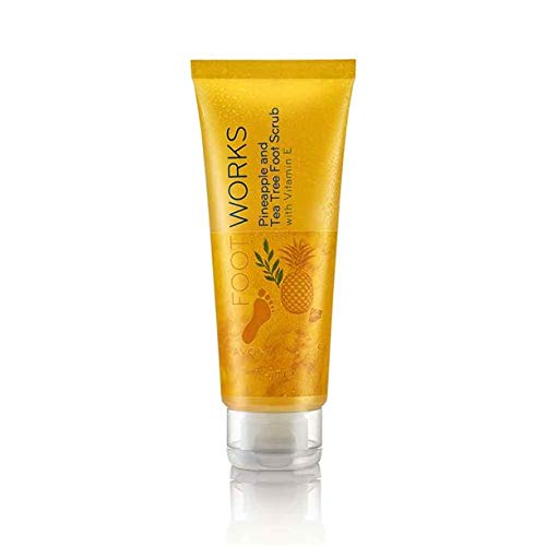 Avon Foot Works - Exfoliante para pies de piña y árbol de té con vitamina E