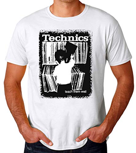 BakoIsland Technics Turntable Teach Them Well Vinyl Records Camiseta para Hombres Medium