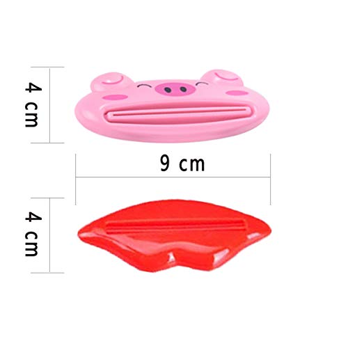 Bathroom Tube Squeezer,Jicyor 12 Lip Shape Animados Plastic Portátil Toothpaste Tube Squeezer Holder Bathroom Accesorios Tools Usar para Exprimir Limpiadores Faciales de Plástico Pasta Dientes Crema