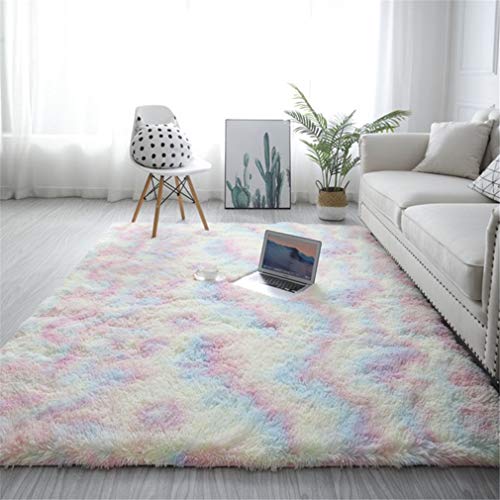 Bbxw Pelo Largo Alfombra,Fluffy Rectángulo Dormitorio Carpet,Mullida Salón Alfombras para Los Niños,Suave Shaggy Víveres Decoracion A 80x160cm