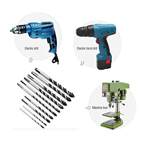 BD10-1 Juego de 10 piezas de brocas de acero de tungsteno de aleación dura, juego de 10 piezas, Utilizado para: azulejos, ladrillos, cemento, hormigón, vidrio, plástico, madera
