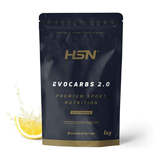 Bebida Isotónica Energética en Polvo para Deportistas Evocarbs 2.0 de HSN | Recuperador Con Carbohidratos: Maltodextrina, Dextrosa y Fructosa | Con Sales Minerales (Electrolitos), Sabor Limón, 1Kg