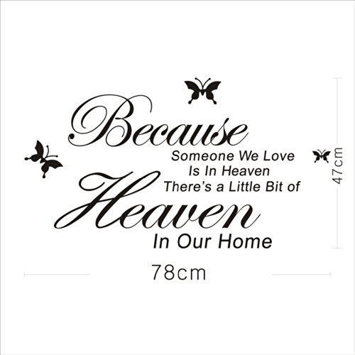 Because Someone We Love is in Heaven Art Quotes Wall Stickers Decal room dÃ‚Â¨Ã‚Â¦cor by Greencolourful