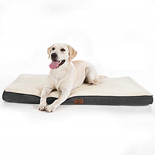 Bedsure Cama Perro Pequeño Ortopédica - Colchón Perro Verano Lavable M, Desenfundable con Espuma De Caja De Huevos, 76x50x7.6 cm