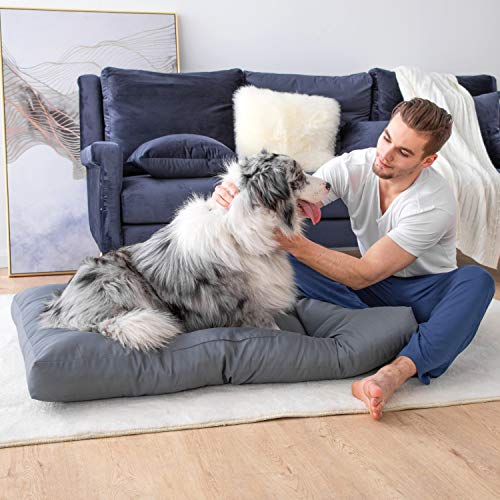 Bedsure Camas para Perros Pequeños Impermeable - Colchón Perro para Verano Lavable y Suave, M 76x50x10 cm, Gris