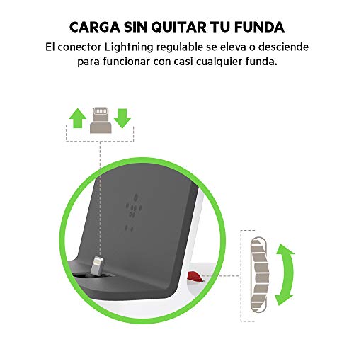 Belkin PowerHouse, Base de carga para Apple Watch + iPhone (estación de carga para iPhone 11, 11 Pro, 11 Pro Max, XS, XS Max, XR, X, SE, 8/8 Plus y otros, Apple Watch Series 5, 4, 3, 2, 1)