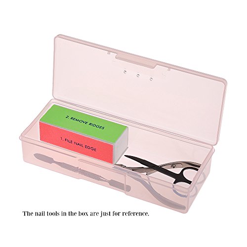 Benkeg Nail Storage Box - Rectángulo Nail Storage Box Estuche Vacío de Plástico Para Pinzas S Nails Brush Cuticle Pusher Nail Art Tool