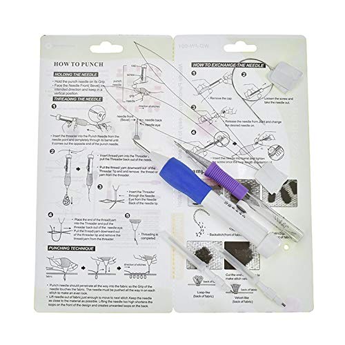 BianchiPatricia Magic Embroidery Pen Punch Needles Set DIY Sewing Tools with Storage Box