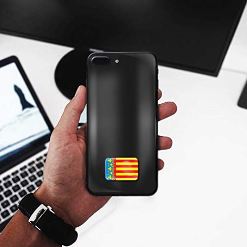 Biomar Labs® 2 x 3D Gel Pegatinas Siliconas Comunidad de España Bandera Valenciana Español Stickers Valencia Community Spain Flag Adhesivos Auto Coche Moto Bicicleta Ordenador F 89