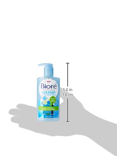 Biore Blue Agave - Limpiador para equilibrar los poros de bicarbonato de sodio para piel mixta (200 ml)