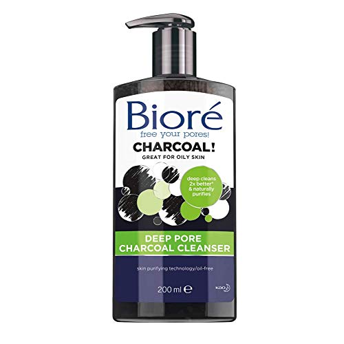 Biore - Kit de limpieza facial de carbón: tiras de poros y limpiador, 200 ml