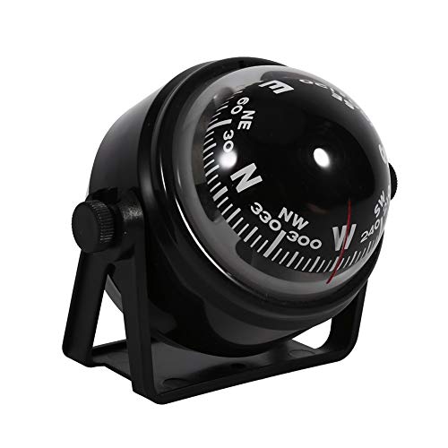 BiuZi Brújula de Montaje Brújula Multi-Purpose Voyager Compass Sea Marine Boat Caravan Truck Superficie Bracket Mount Compass (Color : Black)