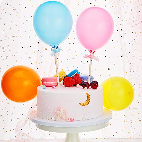 Blulu Juego de 12 Paquetes Topper de Pastel de Mini Globos Decoración de Tarta de Globos Topper Selección de Globos Látex para Fiesta de Aniversario Baby Shower Cumpleaños