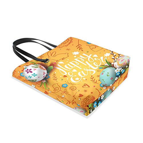 Bolso de hombro de tela de poliéster de flor de huevos de Pascua de bolsos de las mujeres