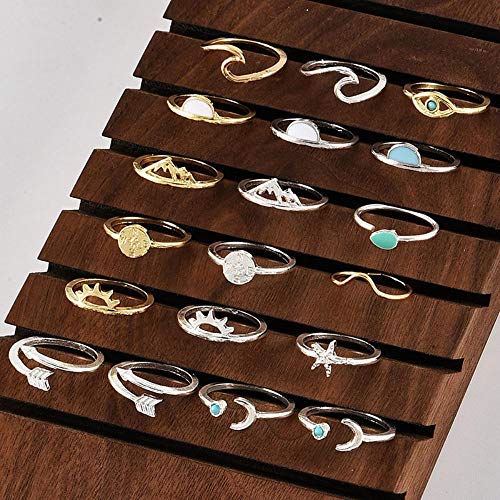 Boner Boho Anillos de Mujer Starfish Wave Eyes Gem Gold Silver Opening Midi Ring Charm Lady Lover Gift, 11