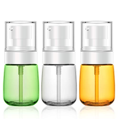 Botella de viaje de 3 piezas para loción, Segbeauty 30 ml / 1 oz Dispensador de botellas recargables para esencias Champú Sueros Bomba prensada Conjunto de envases de cosméticos vacíos