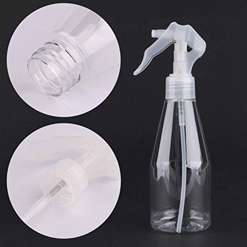 Botellas vacías de plástico transparente para soluciones de limpieza, a prueba de fugas 7.2 oz/212 ml recipientes pequeños de tamaño de viaje, paquete de 4 botellas de spray Mister