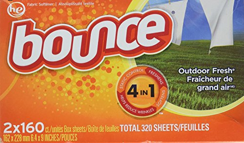 Bounce 2 cajas al aire libre Fresh Dryer hojas, total 320 hojas