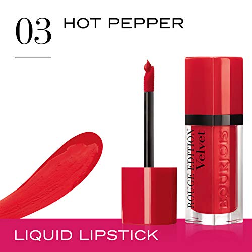 Bourjois Velvet, Barra de Labios Líquida, Tono 03 Hot pepper, 7.7ml