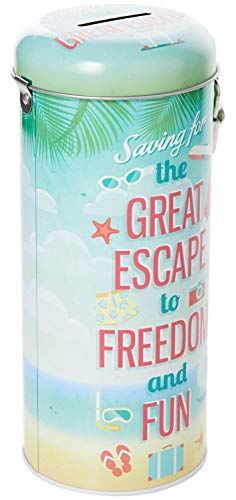 Boxer Holiday Great Escape - Hucha de Lata, diseño Playero con Texto en inglés