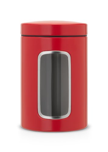 Brabantia Bote con Mirilla, Acero Inoxidable, Rojo pasión, centimeters