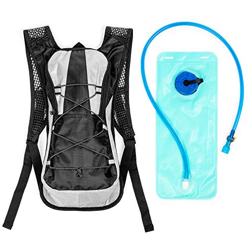 BRAMBLE! Mochila Hidratación con Bolsa de Agua, 2L Bicicleta Ciclismo Senderismo Correr Trail Running Excursionismo Escalada Camping - con Correas Ajustables en el Pecho y la Cintura.