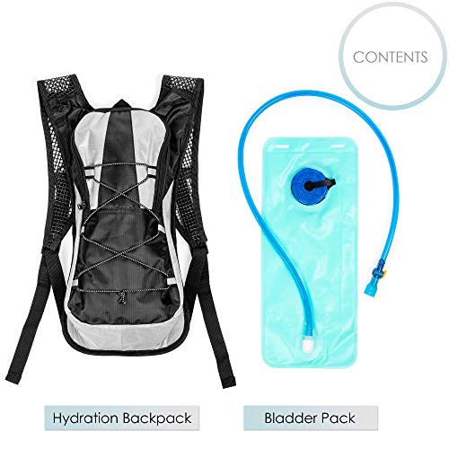 BRAMBLE! Mochila Hidratación con Bolsa de Agua, 2L Bicicleta Ciclismo Senderismo Correr Trail Running Excursionismo Escalada Camping - con Correas Ajustables en el Pecho y la Cintura.