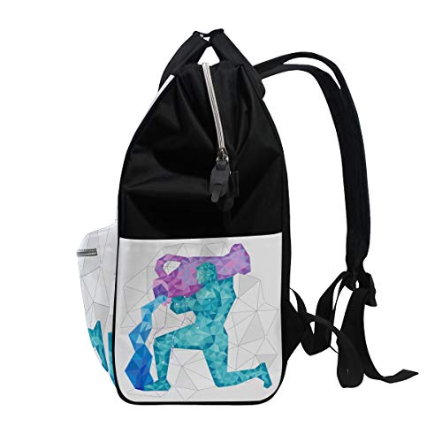 Brillante Acuario Brillante Encantador Bolsas de pañales de gran capacidad Mamá Mochila Múltiples funciones Bolso de lactancia Bolso de mano para niños Cuidado del bebé Viajes Mujeres diarias