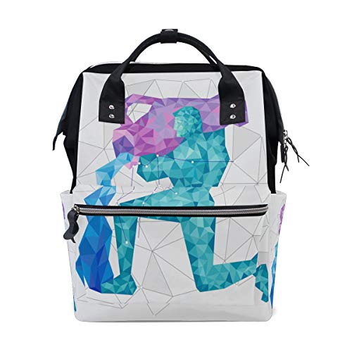 Brillante Acuario Brillante Encantador Bolsas de pañales de gran capacidad Mamá Mochila Múltiples funciones Bolso de lactancia Bolso de mano para niños Cuidado del bebé Viajes Mujeres diarias