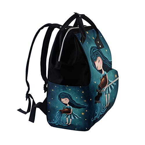 Brillante Acuario Brillante Encantador Bolsas de pañales de gran capacidad Mamá Mochila Múltiples funciones Bolso de lactancia Bolso de mano para niños Cuidado del bebé Viajes Mujeres diarias